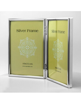 ZEP metal double frame 2 photos silver-plated 7x10 cm to 13x18 cm