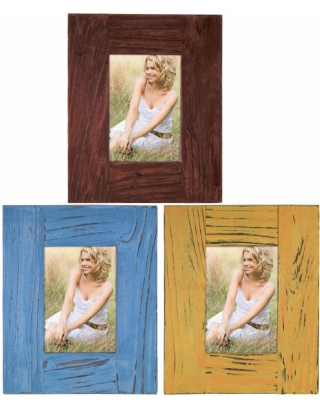 Wood portrait frame COUNTRY 10x15 cm 3 colors