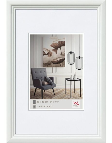 Living wooden frame 21x30 cm white