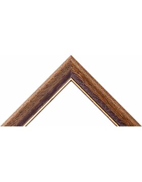 Rama drewniana H091 dąb antyczny 10x13 cm Lustro szklane