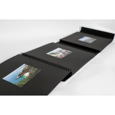 HNFD Álbum de fotos LONA Lino 1000 fotos 34,5x33 cm 168 páginas negras