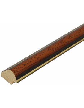 Cadre classique en bois Deknudt S222H3 brun avec bord doré 10x15 cm