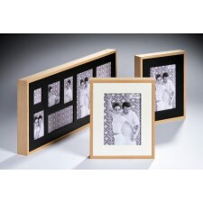 Double wooden frame 13x18 cm natural - white
