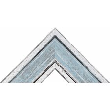 Cadre en bois H460 bleu 15x15 cm verre antireflet