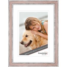 wooden frame H460 pink 20x40 cm anti reflective glass
