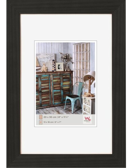 wooden frame Grado black 15x20 cm