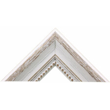 Cadre en bois Landhaus 30x60 cm veiné blanc verre antireflet