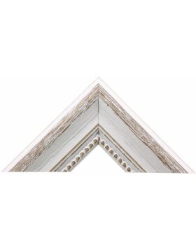 Cadre en bois Landhaus 50x70 cm veiné blanc verre antireflet
