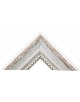 Cornice in legno country house 24x30 cm vetro specchio bianco granulato