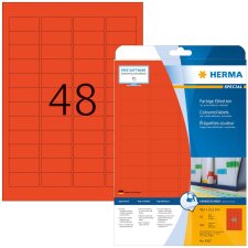 HERMA labels A4 red 45,7x21,2 mm paper matt 960 pieces