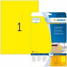 Étiquettes HERMA A4 jaunes 210x297 mm papier mat 20 pièces