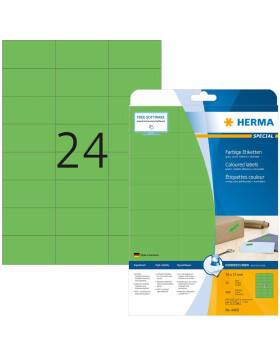 HERMA Etiketten A4 gr&uuml;n 70x37 mm Papier matt 480...