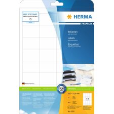 Étiquettes HERMA Premium A4, blanches 48,3x33,8 mm papier mat 800 pièces