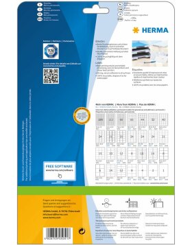 Etiketten Premium A4, weiß 48,3x25,4 mm Papier matt 1100 St.