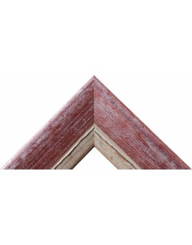Cadre en bois H640 rouge 10x30 cm verre antireflet