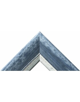 Cadre en bois H640 bleu 20x20 cm verre antireflet