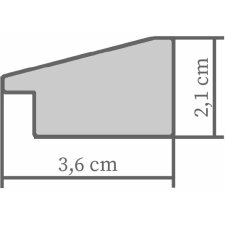 Rama drewniana H640 szara 20x40 cm Szkło Antireflex