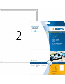 HERMA Labels white Glossy 199,6x143,5 A4 LaserCopy 50 pcs.