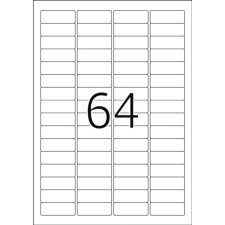 Tab labels white removable 45,7x16,9 A4