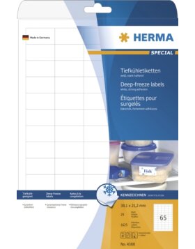 Etichette HERMA per congelatori A4 bianco 38,1x21,2 mm carta opaca 1625 pezzi