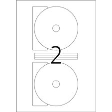 Étiquettes de CD Maxi A4 blanches Ø 116 mm papier mat opaque 50 pcs.