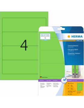 Folder labels A4 green 192x61 mm paper matt opaque 80 pcs.