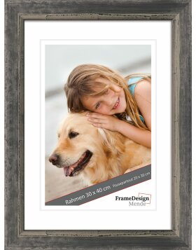 wooden frame H640 gray 50x70 cm glass museum