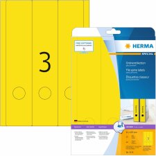 Étiquettes classeur A4 jaunes 61x297 mm papier mat opaque 60 pcs.