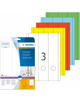 Etykiety do folderów a4 niebieskie 61x297 mm papier matowy nieprzezroczysty 60 szt.