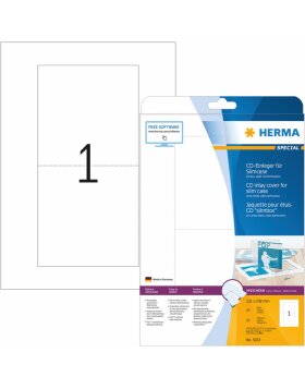 CD inlay card for slim cases perforated 121x242 A4