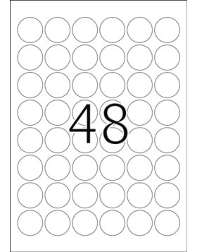 Etiketten A4 weiß Ø 30 mm rund Movables-ablösbar Papier matt 1200 St.