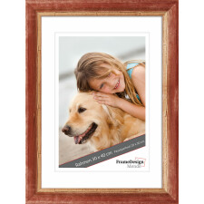 wooden frame H640 red 25x38 cm mirror glass