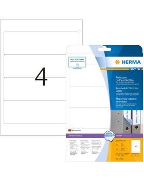 File labels white Movables/removable 192x59 A4 100