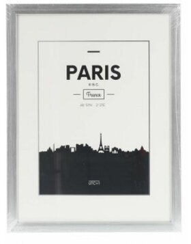 Cornice di plastica Parigi, argento, 30 x 40 cm