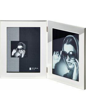 silvered Emily photo frame and double frame