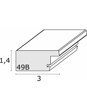 Marco de madera S49B perfil plano