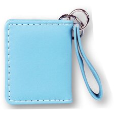 Foldable key chain artificial leather baby blue