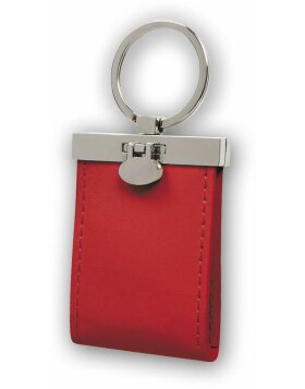 Keychain 2 Photos leather red