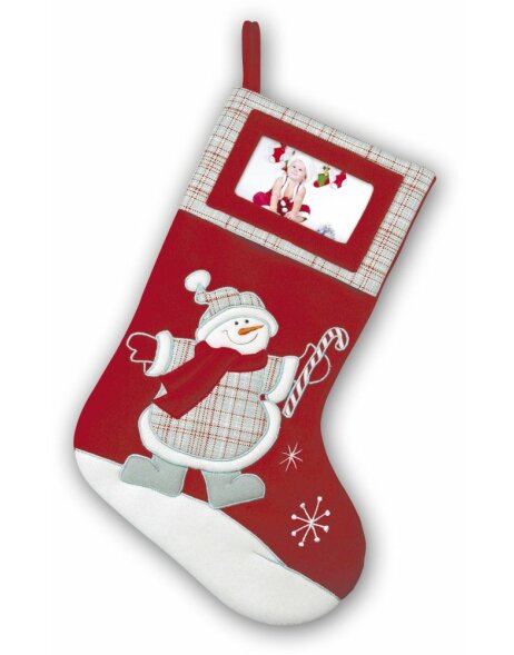 Christmas stocking with picture frame Snowman