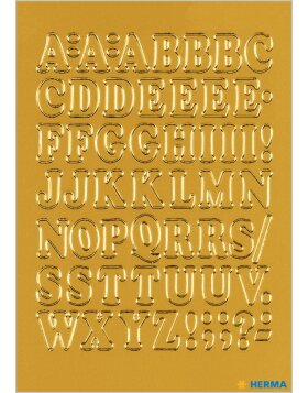Letters 12mm A-Z  film gold 1 sheet