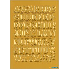 HERMA Sticker Buchstaben A-Z goldene Folie, 12 mm