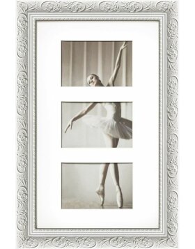 Gallery frame Barock white 3 pictures 4"x6"