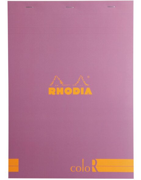 Bloc Rhodia coloR A4 lign&eacute; 70 feuilles violet - Lilas