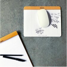 Mousepad-Block Rhodia, 19x23cm, 30 sheets, 80g, checkered - orange