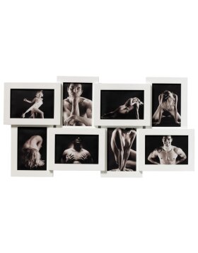 Cornice da galleria "Skin" bianca per 8 foto 10x15 cm