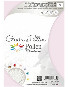 Confezione da 5 carte Grain de Pollen 105x148 anfora Olio di rosa