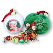 Bolas de Navidad transparentes de colores