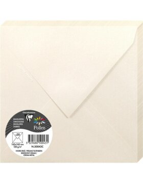 Enveloppes nacr&eacute;es ivoire 165x165 mm - 50043C