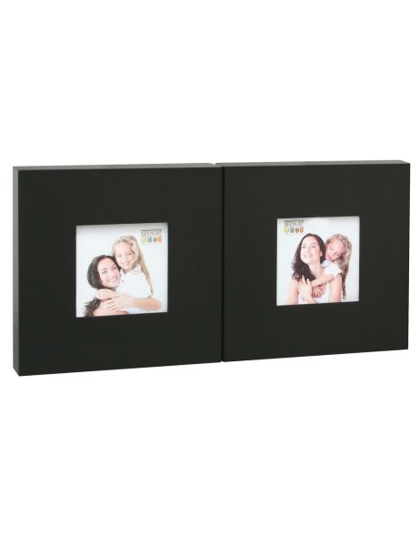 cadre double noir Silopi pour 2 photos 10x10 cm