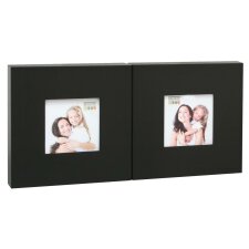 Black double frame Silopi for 2 photos 10x10 cm